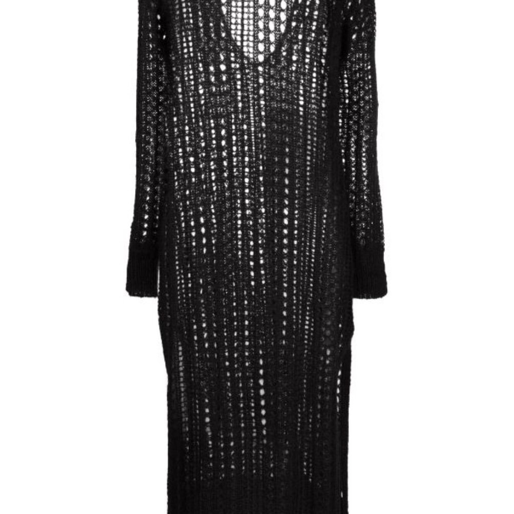 GANNI open-knit mohair-blend dress, size M